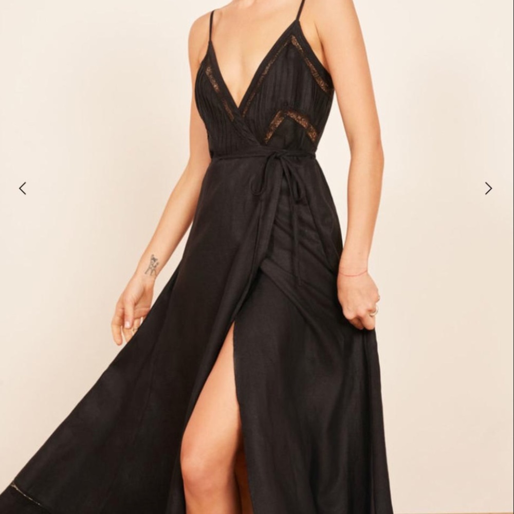 NWT Reformation Black Linen Dress XS Retails $299